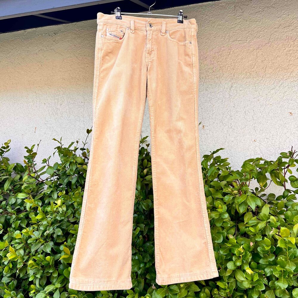 Diesel Women's Boot Cut Corduroy Pants in Light Tan